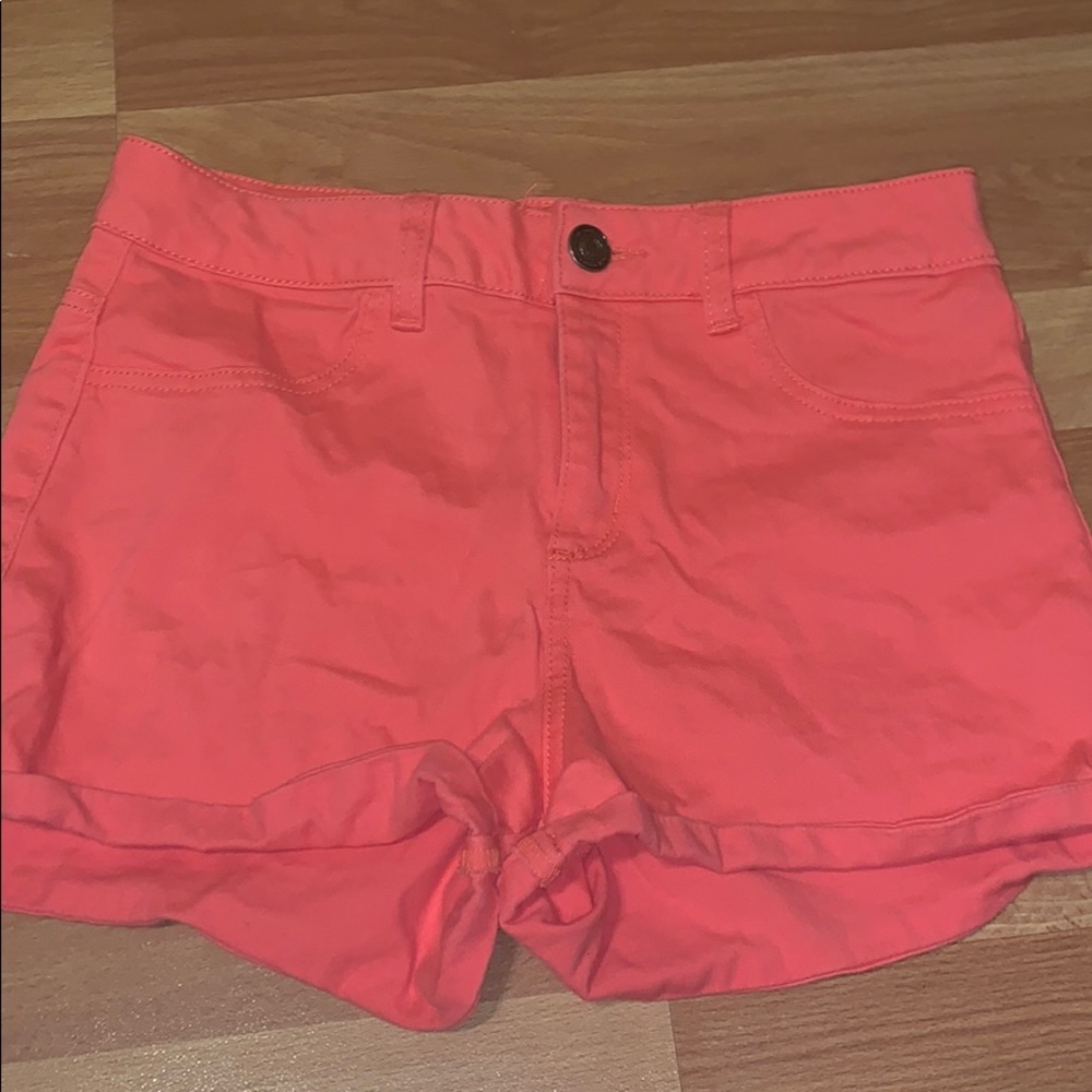 Plain Peach Jean Shorts